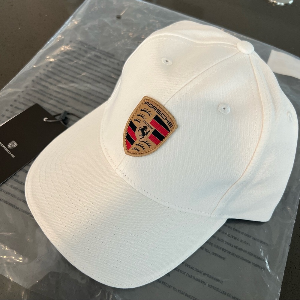 Porsche Design White Hat with Classic Curved Brim
